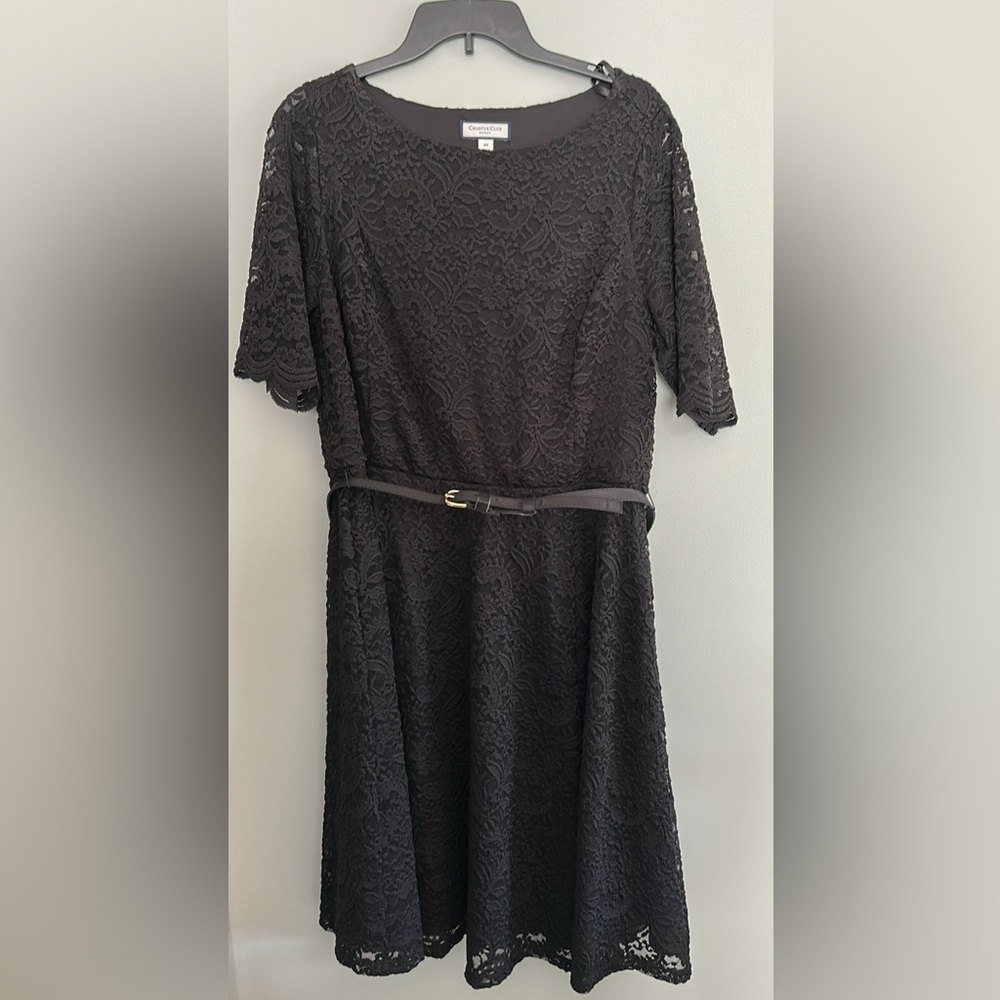 Charter Club Black Lace Long Sleeve Dress